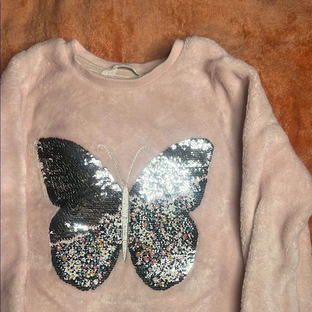 Primark Pink Sweater with Sequin Butterfly
